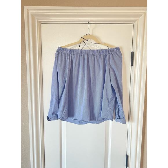 Zara Tops - Zara Woman Cotton Elastic Off-the-Shoulder Striped Blouse Size Small